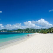 Grand Anse beach in front the Radisson Hotel
