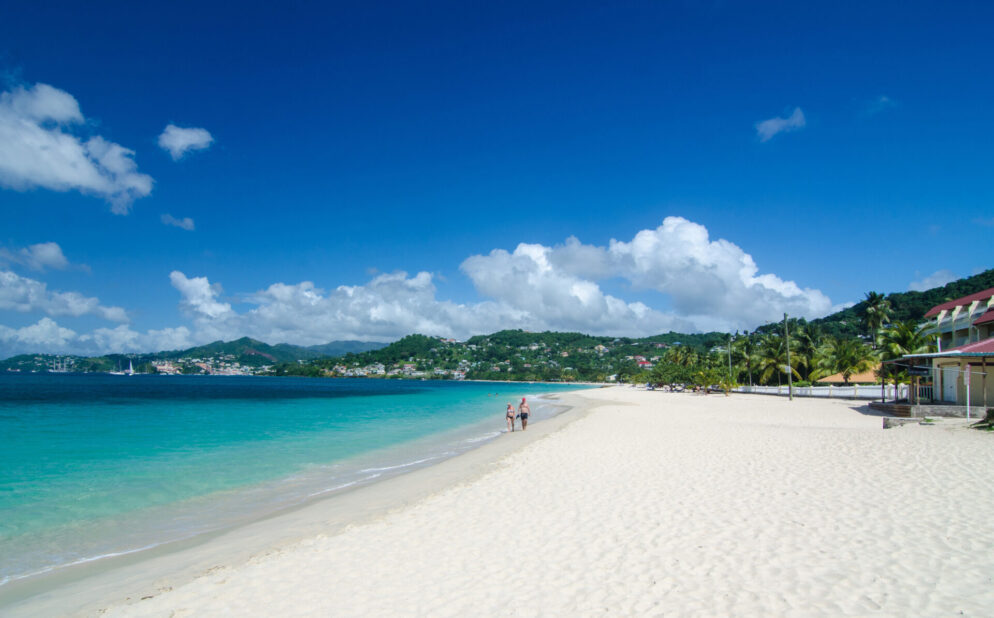 Grand Anse beach in front the Radisson Hotel